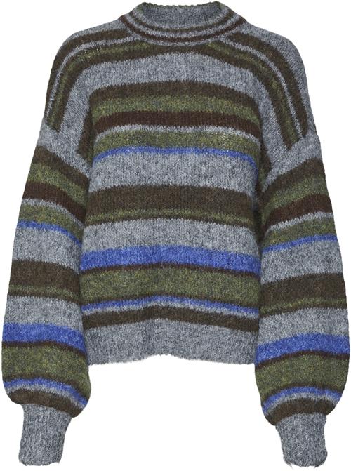 Se Vero Moda Vmnathalia LS High Neck Knit VMA Kvinde Nutria/multi Sweaters Regular Fit Str XS - hos Magasin ved Magasin