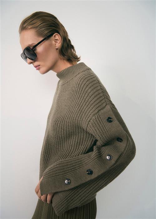 Se MANGO Sweater .- Selma Kvinde Beige - Khaki Sweaters Str S - hos Magasin ved Magasin