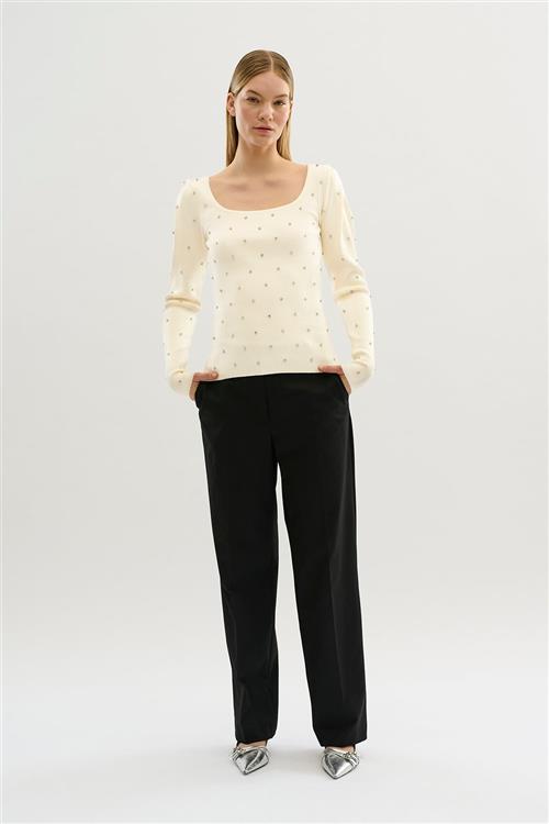 Se Karen by Simonsen Kbstine Oneck Kvinde Egret Sweaters Straight Fit Str L - hos Magasin ved Magasin