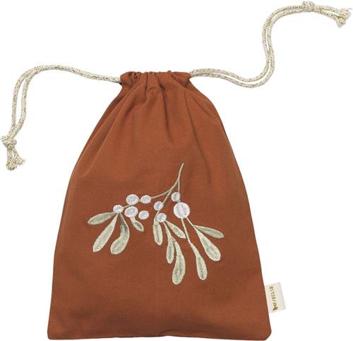 Se Fabelab Gift Bag Mistletoe Embroidery - Cinnamon One Size - Tasker hos Magasin ved Magasin