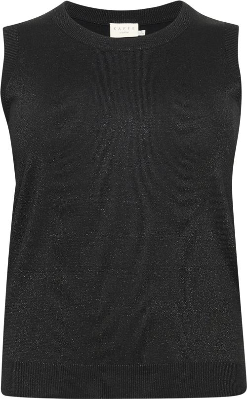 Kaffe Curve Kcregitta Slipover Kvinde Black Metallic Langærmede Bluser Str L - Nylon hos Magasin