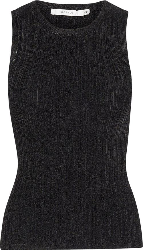 Gestuz Silvigz rib sl top Kvinde Black Toppe Str XS - hos Magasin