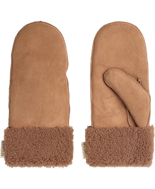 Lovelies Belukta Mittens - Sheep Suede With Curly Shearling Around L - Vanter hos Magasin