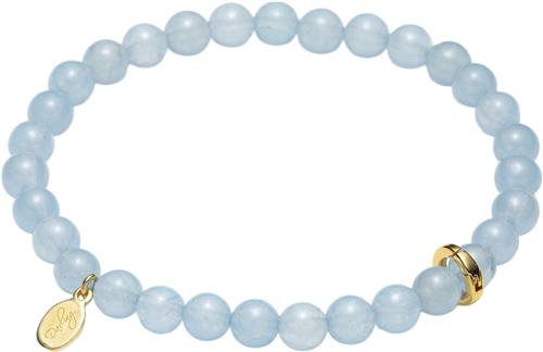 With love darling Sky Blue Chalcedony Bracelet ONE SIZE - Perlearmbånd hos Magasin