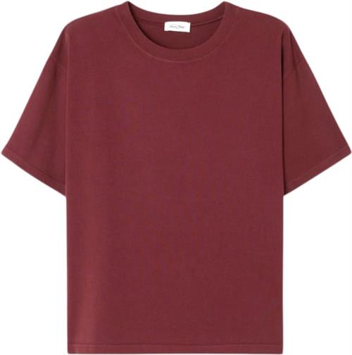 American Vintage Fiz02ah24 Kvinde Burgundy Kortærmede T-shirts Str M - Bomuld hos Magasin