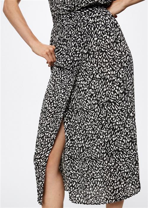 MANGO Pleated Crossover Skirt Kvinde Black Midi Nederdele Str XS - Polyester hos Magasin