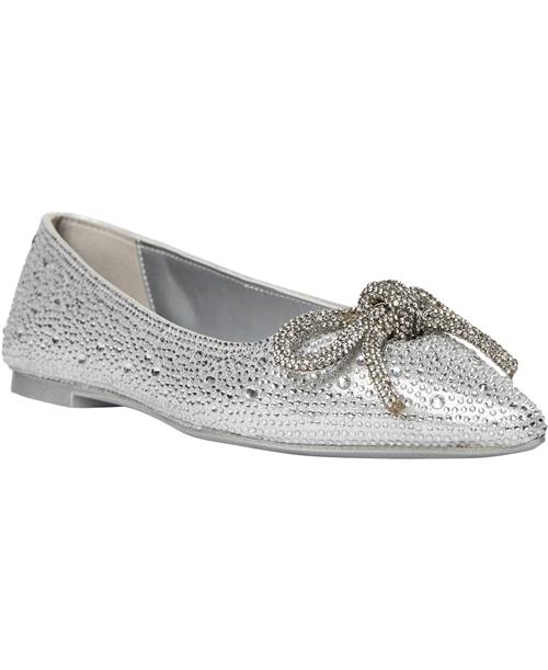 Steve Madden Elinar Ballerina Kvinde Silver Ballerinaer Str 42 - hos Magasin