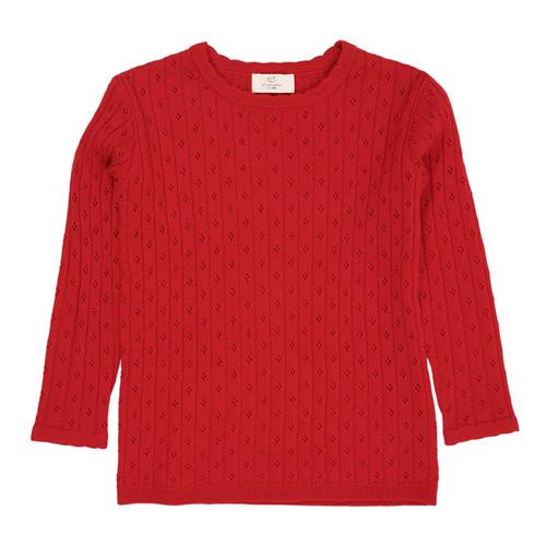 Copenhagen Colors Merino Pointelle Blouse Red | Rød | 122/128 cm