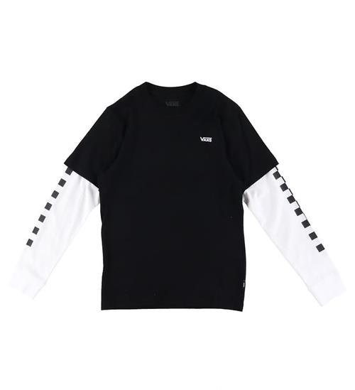 Se Vans T-shirt - Long Check Twofer - Sort ved KidsWorld