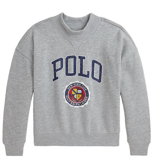 Polo Ralph Lauren Sweatshirt - GrÃ¥meleret m. Print