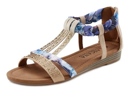 Se LASCANA Sandaler med rem  beige / blå ved About You