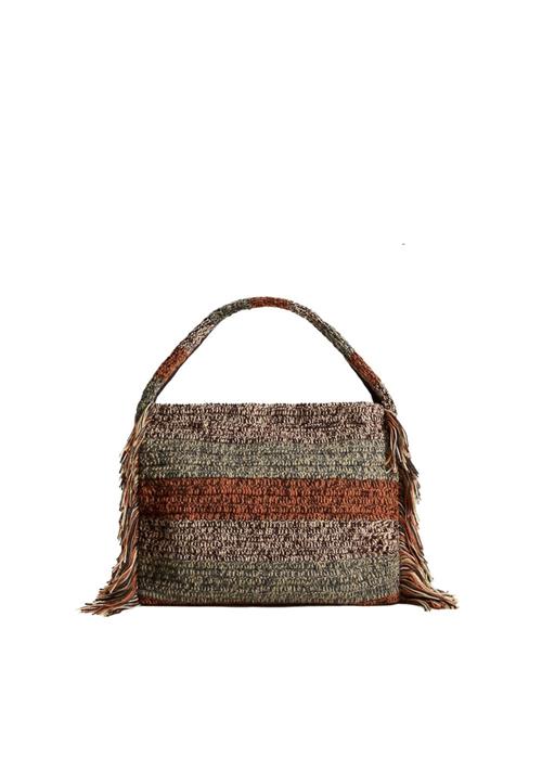 MANGO Shopper 'G-- Fleca'  beige-meleret / brun-meleret / bordeaux