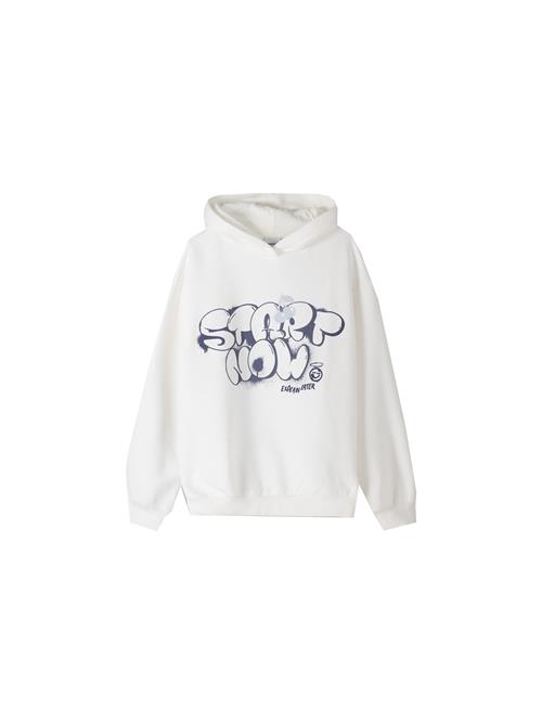 Se Bershka Sweatshirt  mørkeblå / hvid ved About You