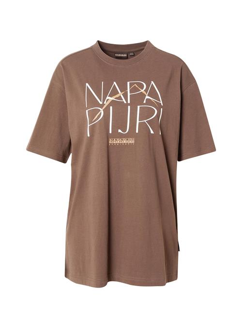 Se NAPAPIJRI Shirts 'S-RHIN'  beige / brun / hvid ved About You