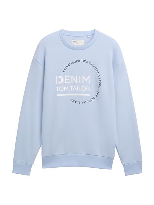 TOM TAILOR DENIM Sweatshirt  lyseblå / offwhite