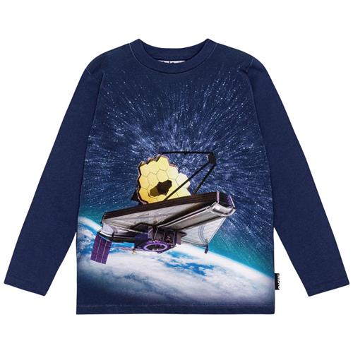 Se Molo GOTS Reif Langærmet T-shirt Telescope | Marine blå | 110 cm ved Babyshop