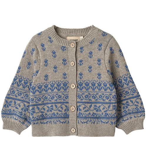 Se Wheat Bluse - Strik - Jacquard - Warm Grey Melange ved KidsWorld