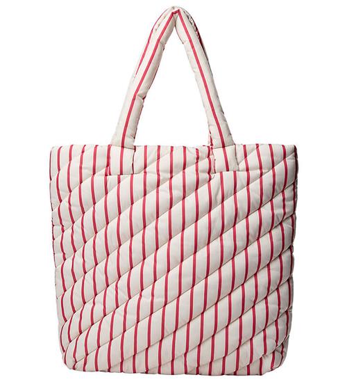 Se Sofie Schnoor Shopper - Off White/Berry Striped ved KidsWorld