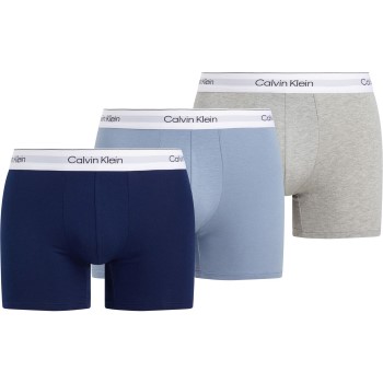 Calvin Klein 3P Modern Cotton Stretch Boxer Brief Blå/Grå bomuld Large Herre