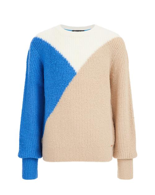 WE Fashion Pullover  sand / royalblå / hvid