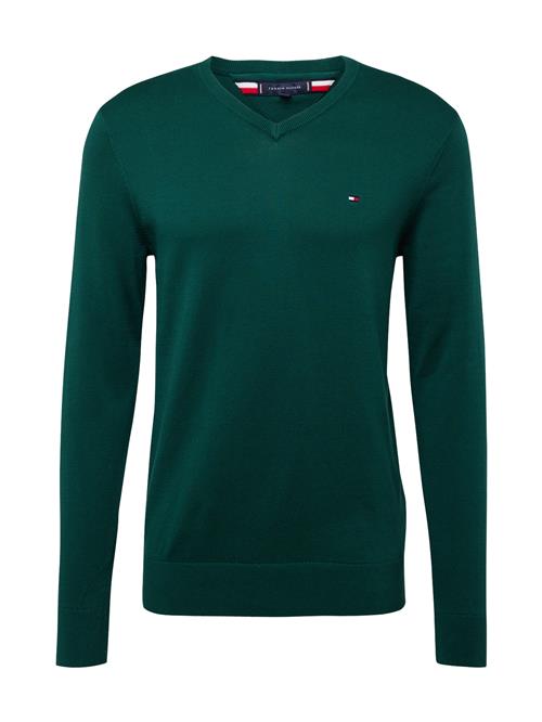 Se TOMMY HILFIGER Pullover 'ESSENTIAL'  navy / gran / rød / hvid ved About You