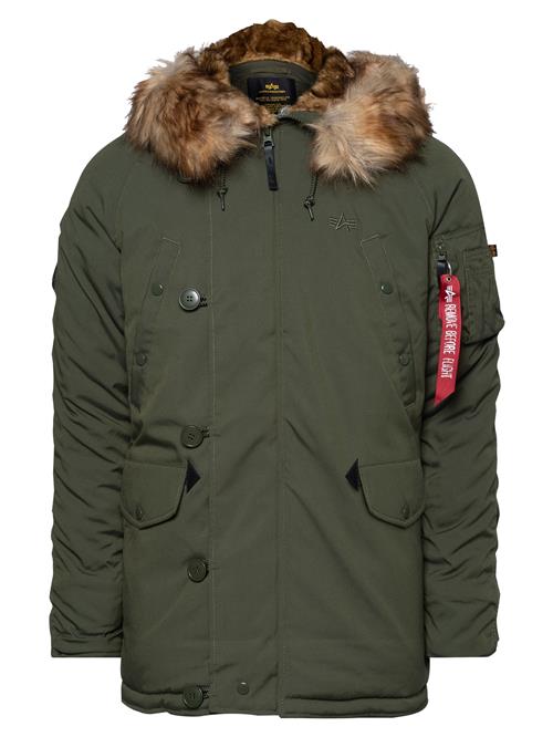 ALPHA INDUSTRIES Vinterparka 'Explorer'  brun / oliven / rød / hvid