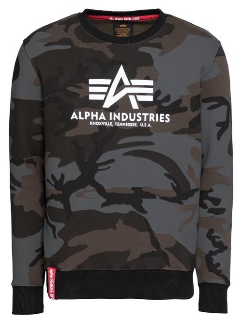 ALPHA INDUSTRIES Sweatshirt  mørkegrå / khaki / sort / hvid