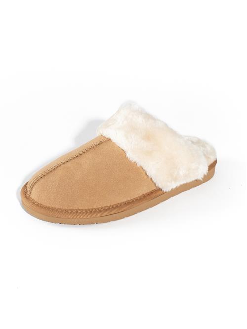 Minnetonka Hjemmesko 'Chesney Slide'  creme / lysebrun