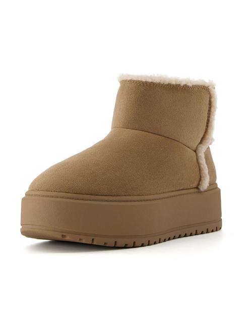 Bershka Boots  camel / hvid