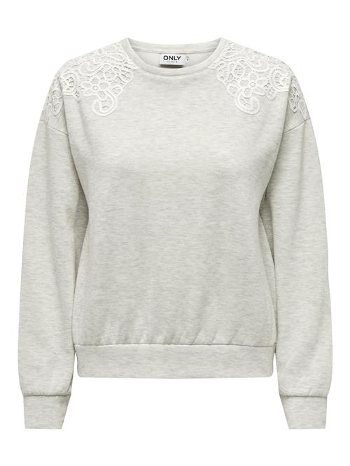 Se ONLY Sweatshirt 'GINA'  grå / hvid ved About You