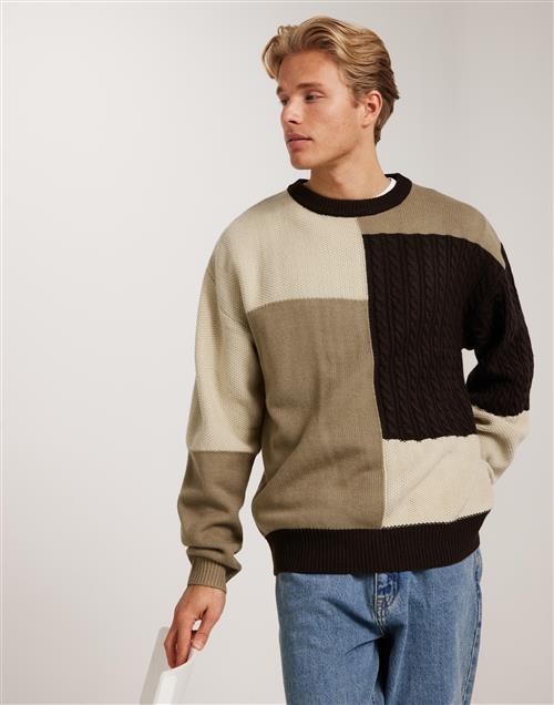 Woodbird WBKurt Patch Knit Striktrøjer Brun