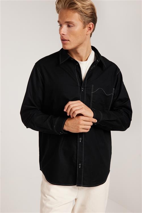 Brixtol Textiles Lawrence Overshirts Sort