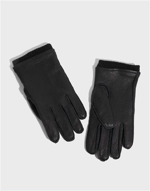 Gant Cashmere Lined Leather Gloves Handsker & Vanter Sort