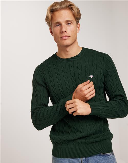 Gant Cotton Cable C-Neck Striktrøjer Grøn