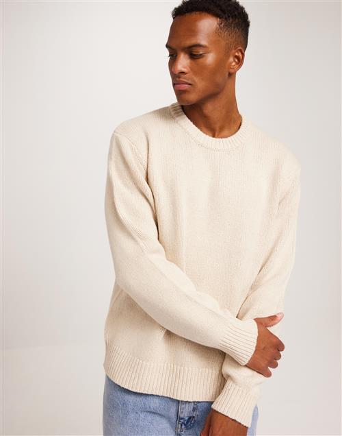 Selected Homme Slhcody Ls Knit Relaxed Crew Neck N Sweatshirts Beige