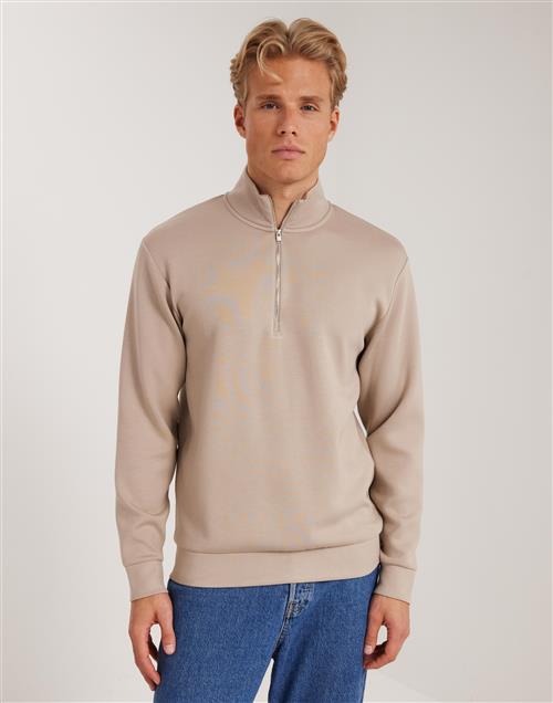 Selected Homme Slhemanuel Soft Zip High Neck Sweat Half zip Beige