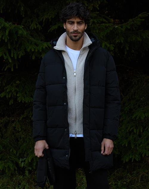 Jack & Jones Jjebradley Long Puffer Sn Vinterjakker Sort