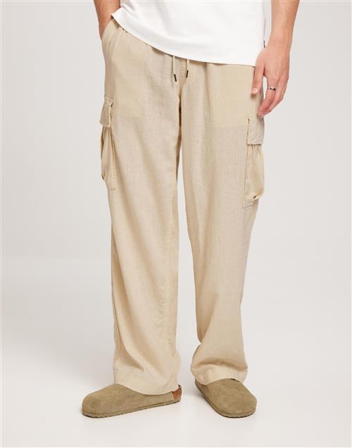 Jack & Jones Jpstbill Jjnate Linen Blend Cargo J Hørbukser Beige