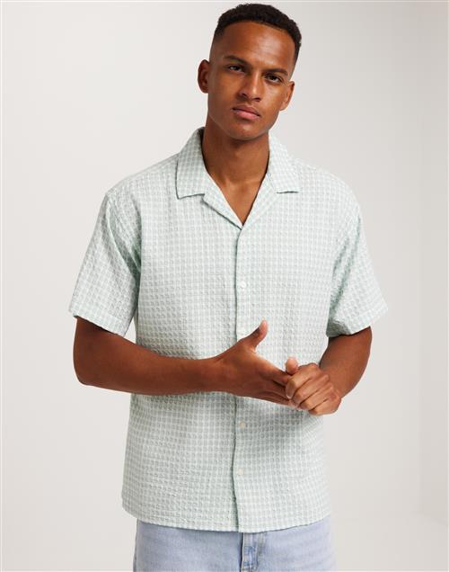 Jack & Jones Jorluke Dobby Check Shirt Ss Kortærmede skjorter Blå