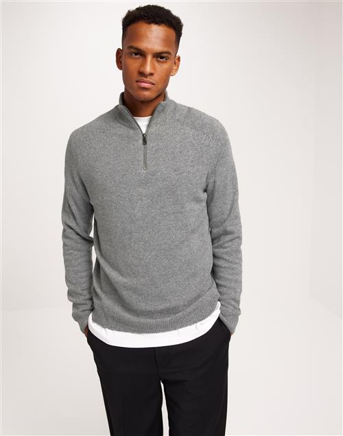 Only & Sons Onsedward Reg 7 Wool Half Zip Knit Striktrøjer Grå