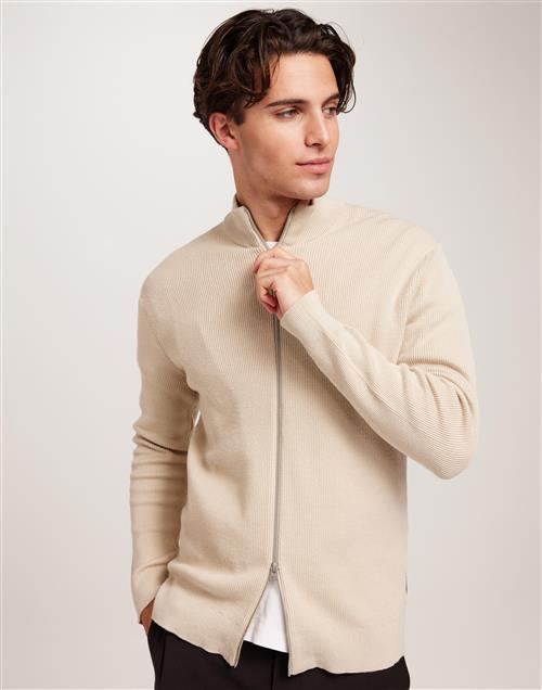 Only & Sons Onsphil Reg 12 Struc Card Knit Noos Trøjer med lynlås Beige