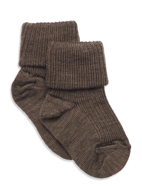 mp Denmark Wool Rib Baby Socks Mp Denmark Brown