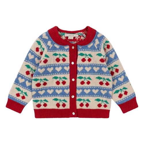 Se Konges Sløjd Belou Knit Cardigan - Cherry Stripe | Rød | 4 years ved Babyshop