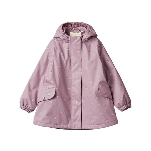 Se Wheat Thermo Regnjakke Rika Soft Lilac Flowers | Lilla | 104 cm ved Babyshop