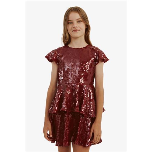 Bardot Junior Mindie Sequin Kjole Burgundy | Rød | 4 years