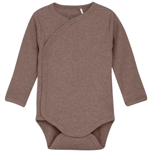 Se Fixoni Wrap Body LS Mélange Rib Deep Taupe | Brun | 44 cm ved Babyshop