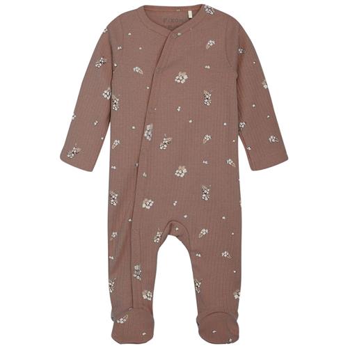 Se Fixoni Nightsuit w. Feet Rib Deep Taupe Natsæt Babygrow Deep Taupe Bomuldskomfort | Brun | 50 cm ved Babyshop