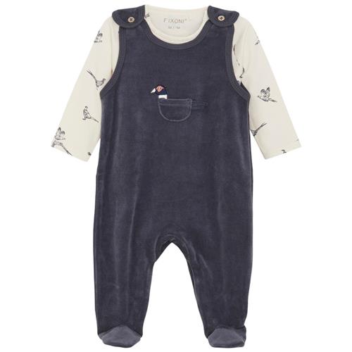 Fixoni Set w. Body and Velour Romper Odyssey Gray | Grå | 68 cm