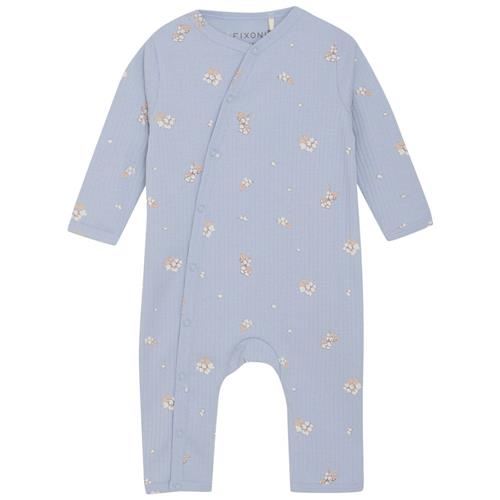 Se Fixoni Nightsuit Rib Zen Blue Natsuit Babygrow Zen Blue | Blå | 74 cm ved Babyshop