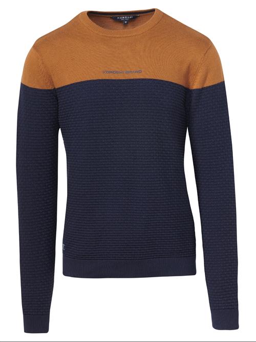 KOROSHI Pullover 'Punto'  navy / cognac